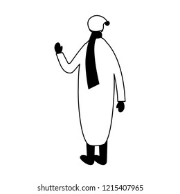 man character wearing winter clothes
