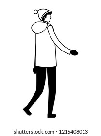 man character wearing winter clothes