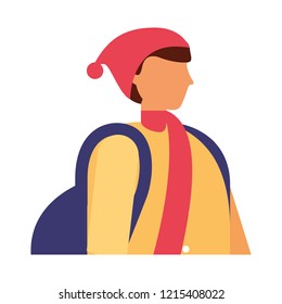 man character wearing winter clothes