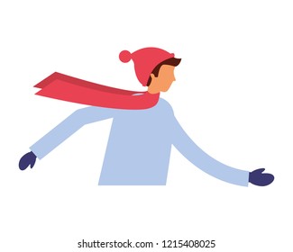 man character wearing winter clothes
