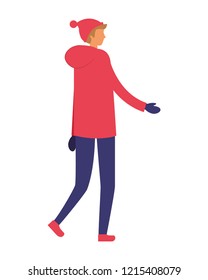 man character wearing winter clothes