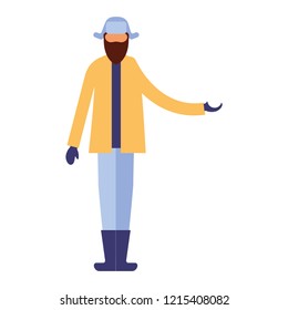 man character wearing winter clothes