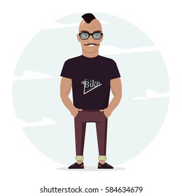Man character for your scenes. Funny cartoon. Vector illustration isolated on white background.