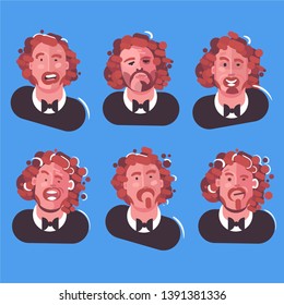 Man character for your scenes.Character ready for animation. Funny cartoon. Set for character animations. 