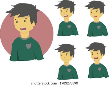 Carácter man para sus escenas.Carácter listo para la animación. Caricatura divertida. Establecer como carácter habla animaciones.