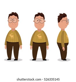 Man character for your scenes.Character ready for animation. Funny cartoon.