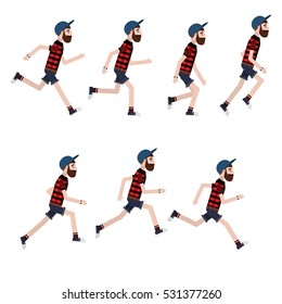 Man character for your scenes.Character ready for animation. Animation man running.