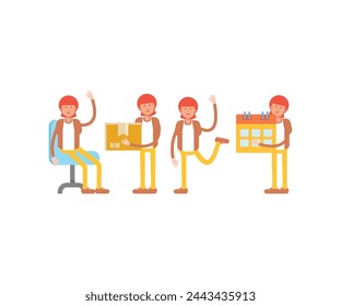 man characters in various poses vector illustration