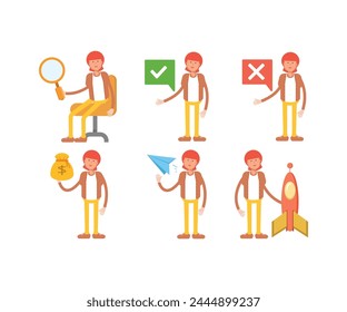man characters in various poses vector illustration