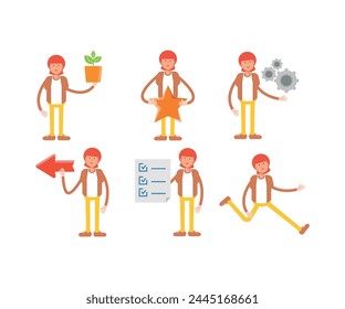 man characters in various poses vector illustration