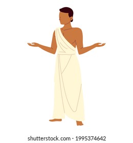 Man Characters Wearing Ihram Cloths Isolated