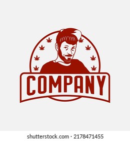 MAN CHARECTHER TEMPLATE LOGO VINTAGE