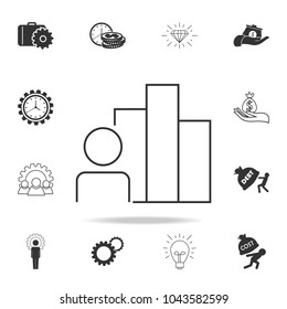 man chart icon. Detailed set of finance, banking and profit element icons. Premium quality graphic design. One of the collection icons for websites, web design on white background