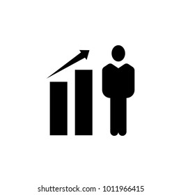 man with a chart presentation icon. Element of finance for mobile concept and web apps. Illustration icon for website design and development, app development. Premium icon on white background