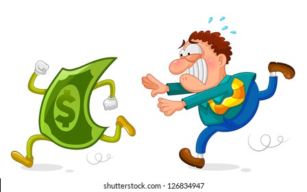 man chasing a sneaky dollar (JPEG available in my gallery)