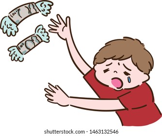 Man chasing while weeping money