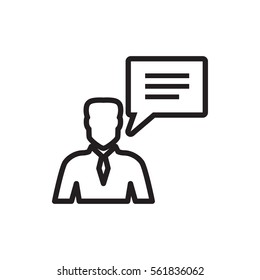man with chat bubble icon illustration isolated vector sign symbol