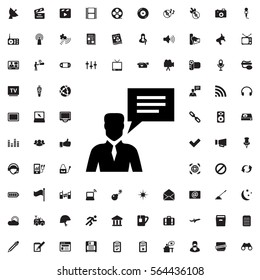 man with chat bubblle icon illustration isolated vector sign symbol