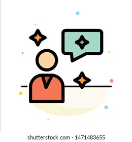 Man Chat, Chatting, Interface Abstract Flat Color Icon Template