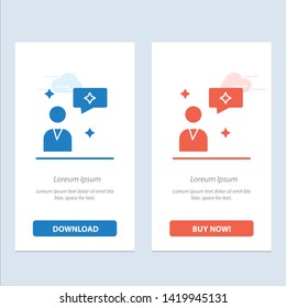 Man Chat, Chatting, Interface  Blue and Red Download and Buy Now web Widget Card Template