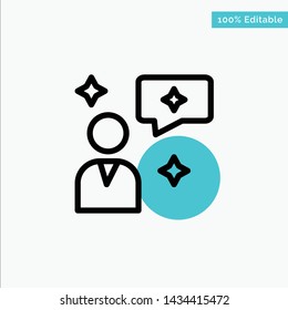 Hombre Chat, Chatear, Interfaz turquesa resaltado punto circular icono de Vector