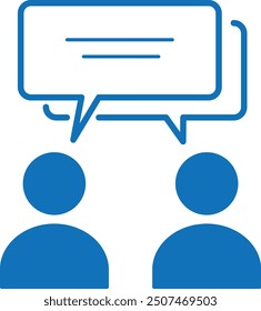 man chat icon. people chat icon. massage icon vector (blue version)