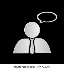 man chat icon web concept metal
