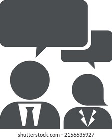 Man chatting flat styled illustrated icon