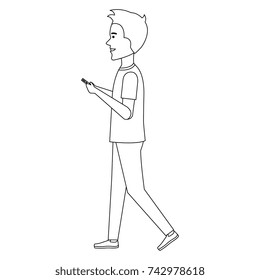 man chatting with smartphone