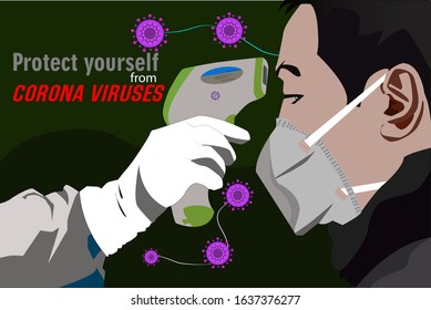 
man was check the infected condition