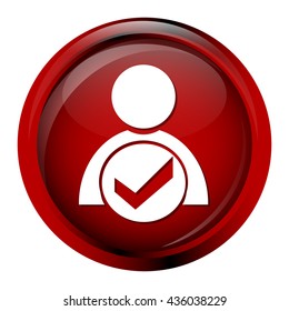Man and check mark icon, People icon