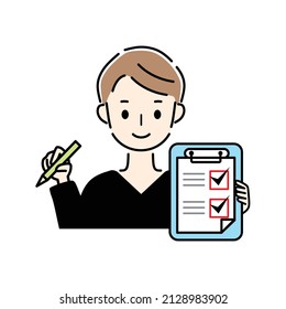 A man to check on the checklist.