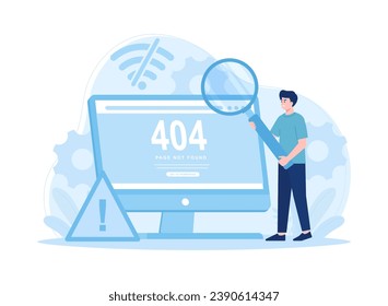A man is checking a device for repairs trending concept flat illustration