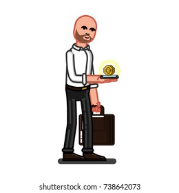 Man checking his money