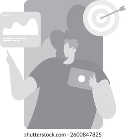 Man Checking Insights and Target Audience