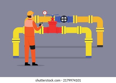 Man checking on the pipes