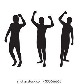 man cheerful silhouette vector