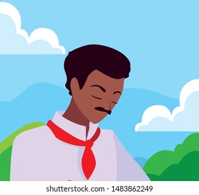 man chef character with uniform