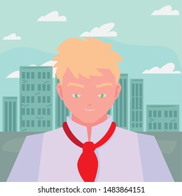 man chef character with uniform