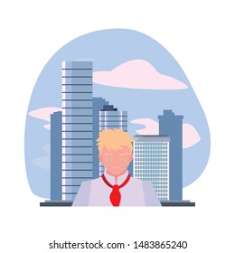 man chef character with uniform