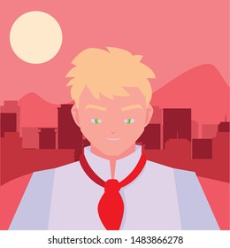 man chef character with uniform