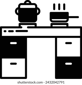 Man chef glyph and line vector illustration