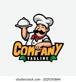 Man Chef Mascot Logo Design