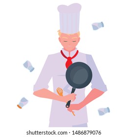 man chef preparation cooking vector ilustration