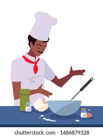 man chef preparation cooking vector ilustration