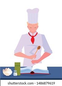 man chef preparation cooking vector ilustration