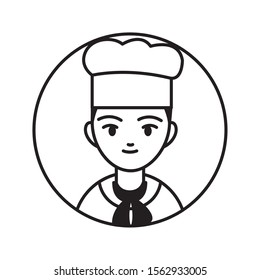 man chef professional , person block line vector illustration