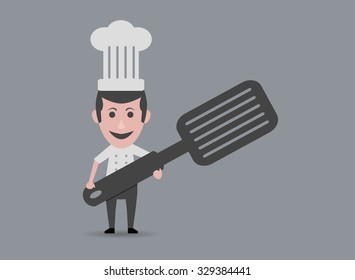 man chef with spatula
