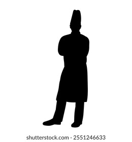 man chef standing silhouette vector