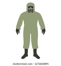 man in chemical-protection suit ,vector illustration , flat style